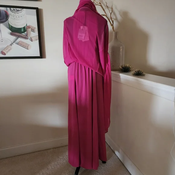 MARELLA Hot Pink Chiffon Maxi Dress - threedaughtersproperties.com